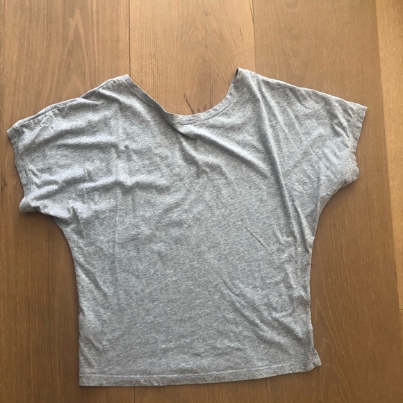 Oversized gray sequin v-neck T-shirt - Picture 3 of 6